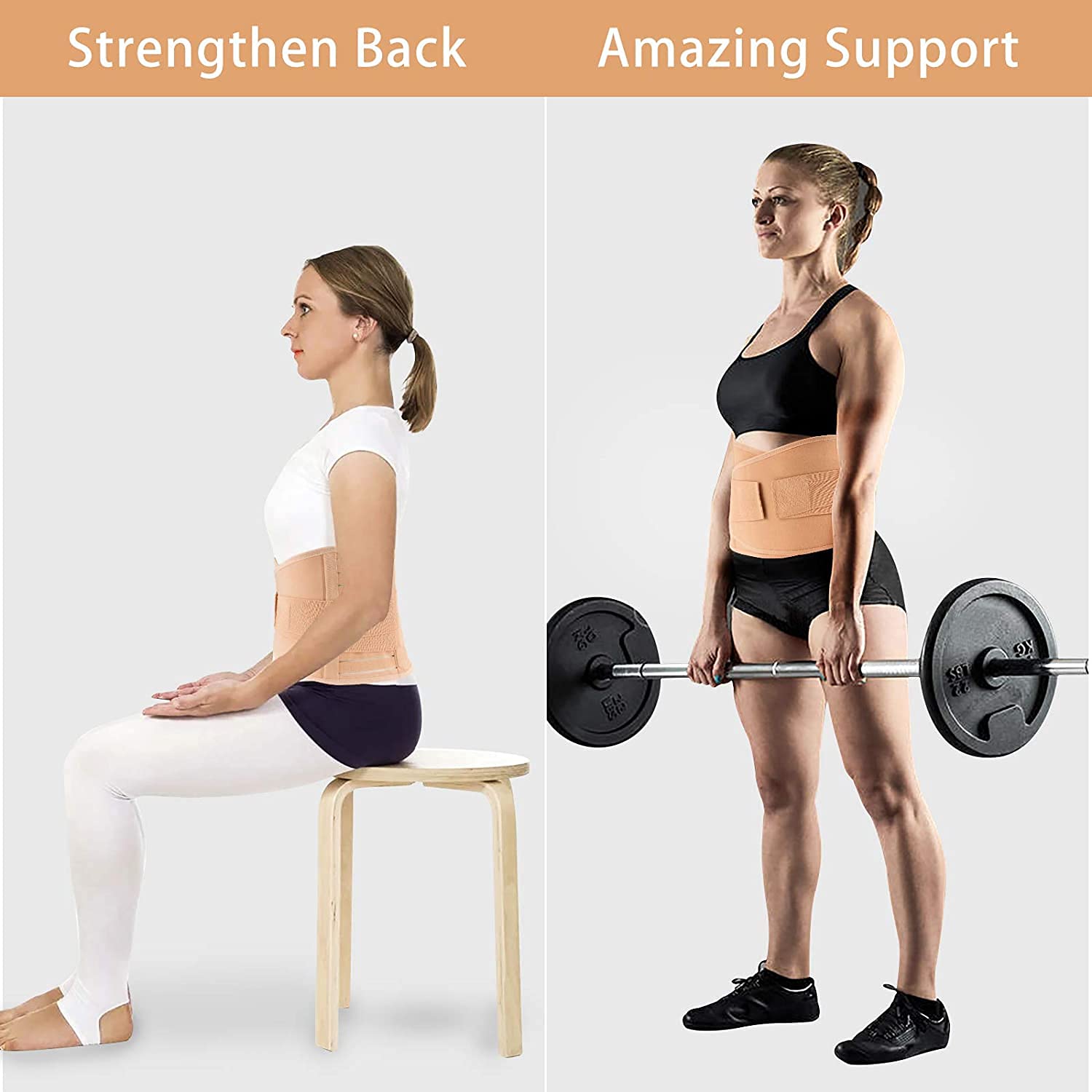 Grey Back Support Belt Contoured Lumbar Sacral L S Belt