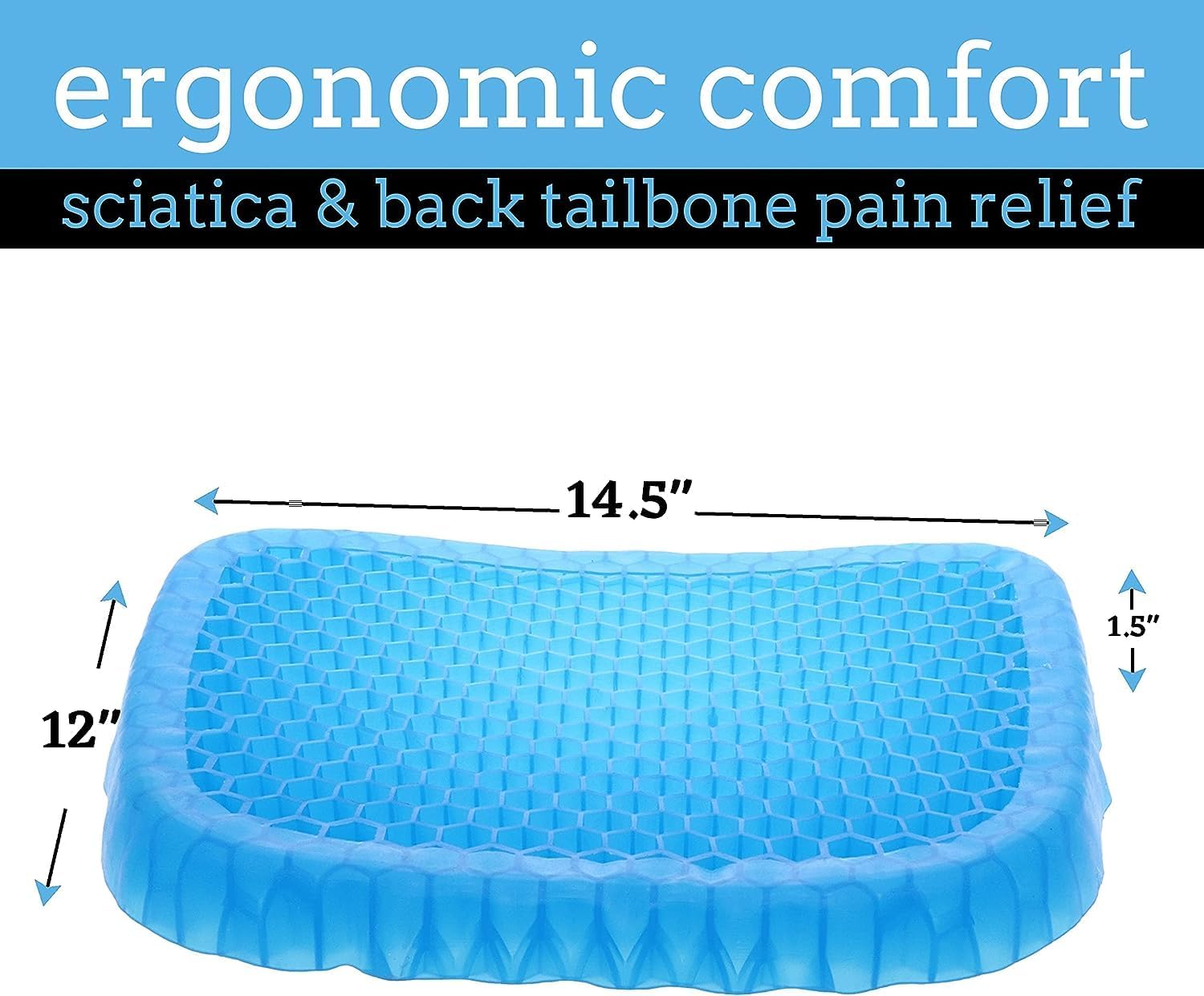 Blue Cushion Setter Flex Pillow Gel Orthopedic Seat Cushion