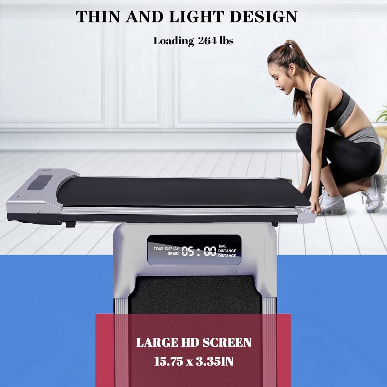 Electric Treadmill Portable Under Desk Walking Pad