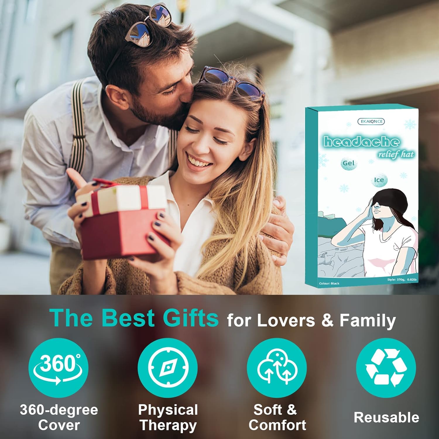 Headache Relief Hat with Cooling Gel & 360 Compression