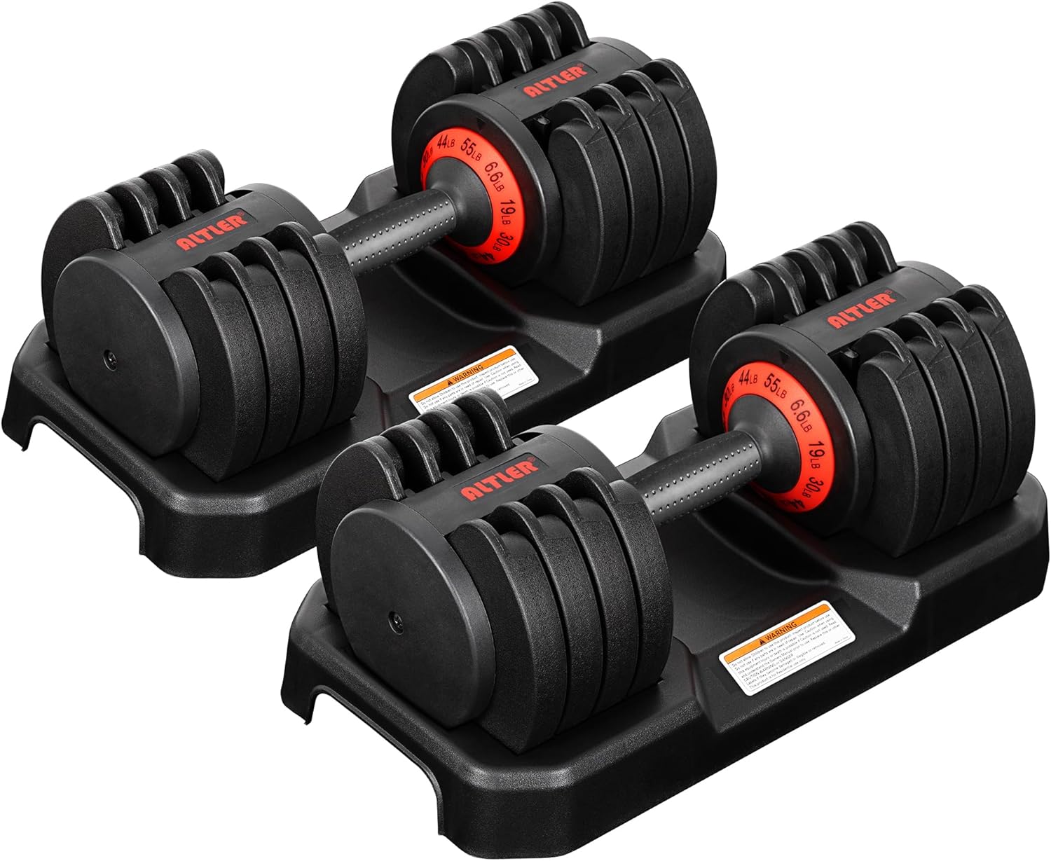 Upgrade your home workouts with the Adjustable 55LB Dumbbell Set, designed for strength training, muscle building, and full-body fitness.Adjustable 55LB Dumbbell Set with Tray