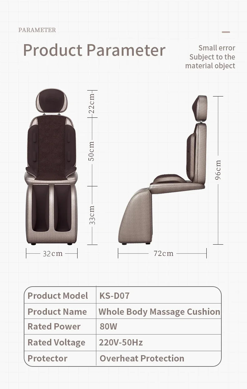 Electric Full Body Massage Chair Shiatsu Kneading Heating & Vibration